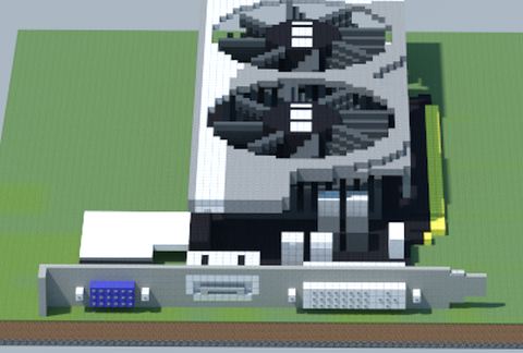 Компактный системный блок NVIDIA GeForce GT 430 в стиле Майнкрафт