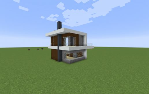 Современный дом 15x15 для Майнкрафт без мебели — скриншот 2