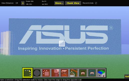 Логотип ASUS из блоков Майнкрафт — скриншот 2