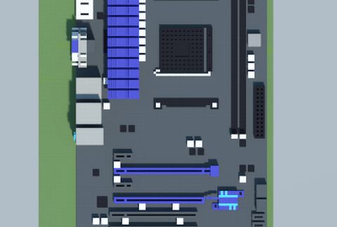 Материнская плата MSI AMD A78-G41 в стиле Майнкрафт