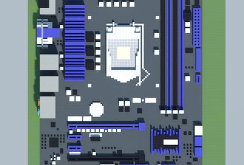 Материнская плата Intel H77-M PRO в стиле Майнкрафт