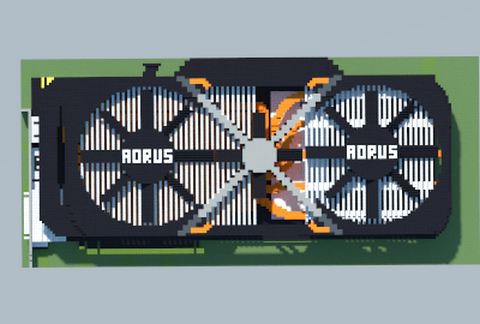 Видеокарта NVIDIA GeForce GTX 1080 AORUS в Майнкрафте