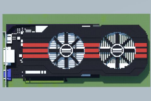 Видеокарта NVIDIA GeForce GTX 650 Ti в Майнкрафте 157×16×69, 53366 блоков