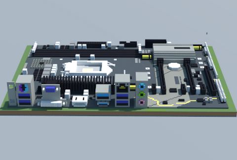 Материнская плата Intel Z370 Pro4 в стиле Майнкрафт