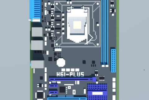 Современный компьютерный системный блок ASUS H61-PLUS в Майнкрафт