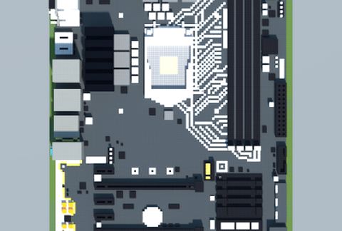 Материнская плата Intel B150 PC MATE в стиле Майнкрафт