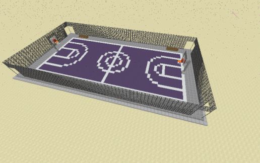 Баскетбольная площадка в стиле blacktop для Майнкрафт