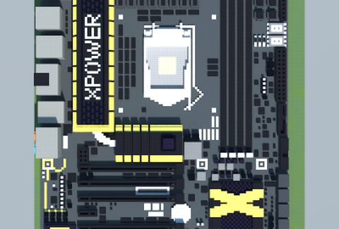 Материнская плата Intel Z97 XPOWER AC в стиле Майнкрафт