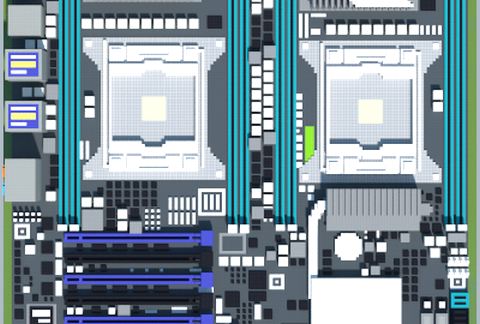 Материнская плата Intel Z9PE-D8 WS от ASUS в стиле Майнкрафт
