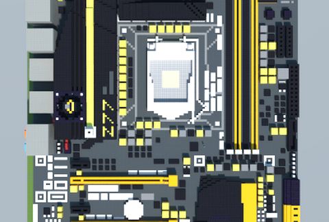 Материнская плата Intel Z77 OC Formula в стиле Майнкрафт