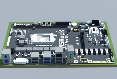 Майнкрафт постройка Intel H110 Pro BTC+ из серого и железа — скриншот 2