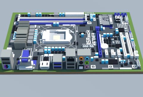 Материнская плата Intel H67DE3 в Майнкрафт-стиле — скриншот 2