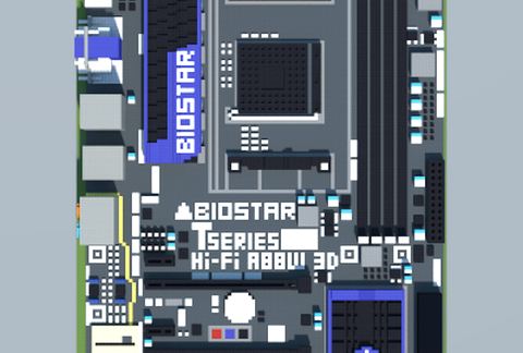 3D-модель материнской платы AMD A88W в Майнкрафте