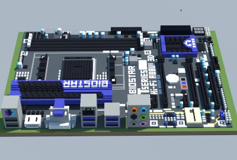 3D-модель материнской платы AMD A88W в Майнкрафте — скриншот 2