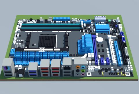 Материнская плата AMD M5A99X EVO R2.0 в стиле Майнкрафт — скриншот 2