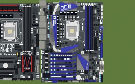 Материнская плата MSI Intel P67 в стиле Майнкрафт — скриншот 2