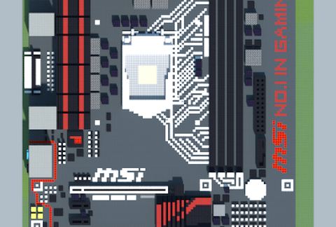 Материнская плата Intel B150M-NIGHT ELF в стиле Майнкрафт