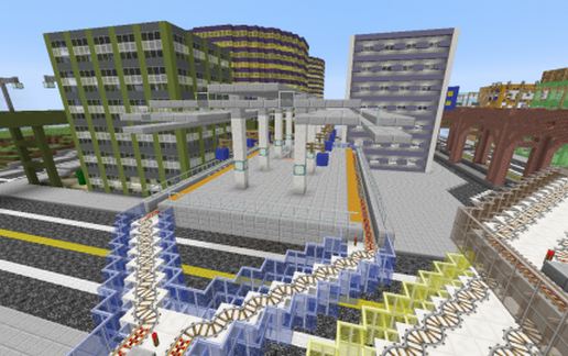 Приподнятая станция метро в Майнкрафт