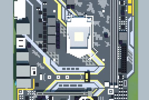 Материнская плата Intel H310M-PLUS GAMING в стиле Майнкрафт