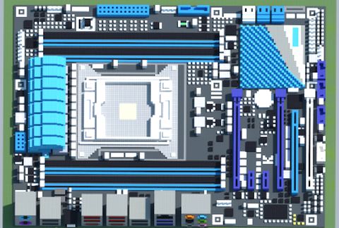 Материнская плата Intel P9X79-LE в стиле Майнкрафт — скриншот 2