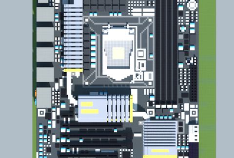 Материнская плата Intel Z68X-UD7-B3 в стиле техно-постройки