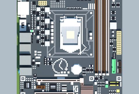 Материнская плата Intel Q87 CS-B от ASUS в стиле Майнкрафт
