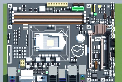 Материнская плата Intel Q87 CS-B от ASUS в стиле Майнкрафт — скриншот 2