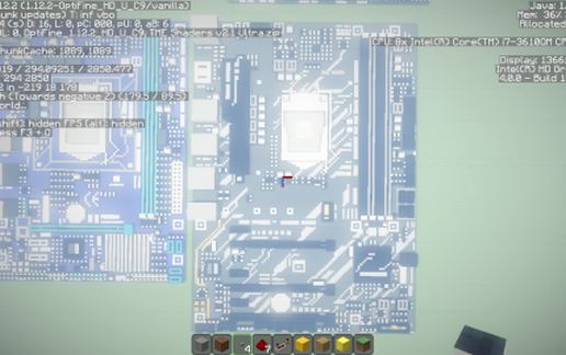 Материнская плата Intel Z370P-D3 из блоков Майнкрафта