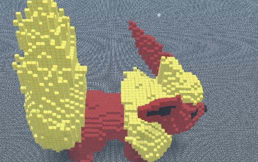 Большая 3D статуя Флареона для Майнкрафта