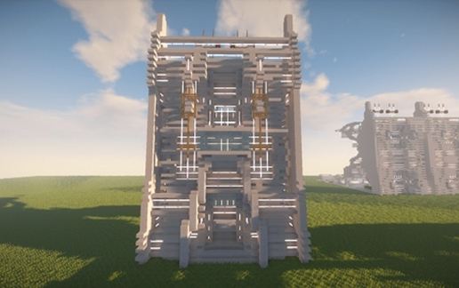 Футуристические ворота для стадиона в Майнкрафт