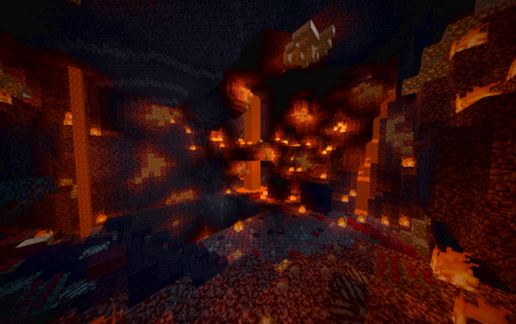 Адская PvP-арена для Майнкрафт с шахтами и Nether-стилем