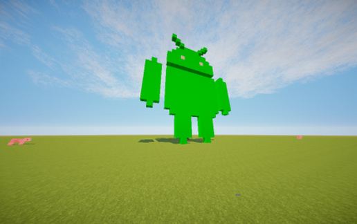 Пиксель-арт Android из блоков Майнкрафта