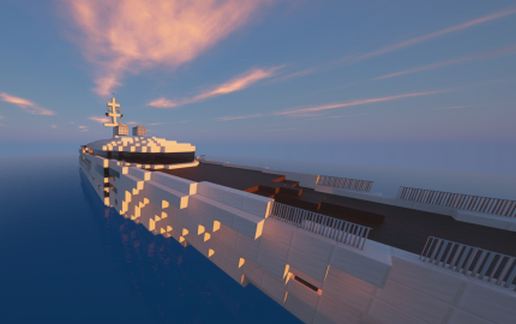 Роскошная яхта для Майнкрафт 97×35×23, 9012 блоков — скриншот 2