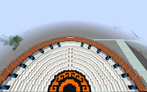 Греческий театр для Майнкрафт с колоннами и сценой