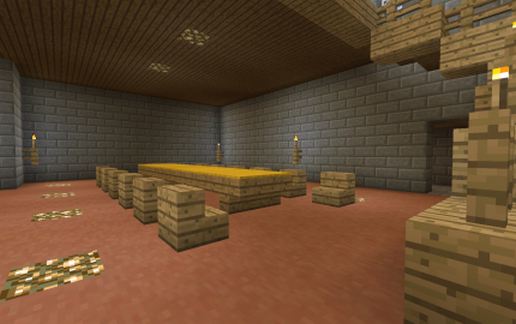 Уютный средневековый замок с башнями для Майнкрафт