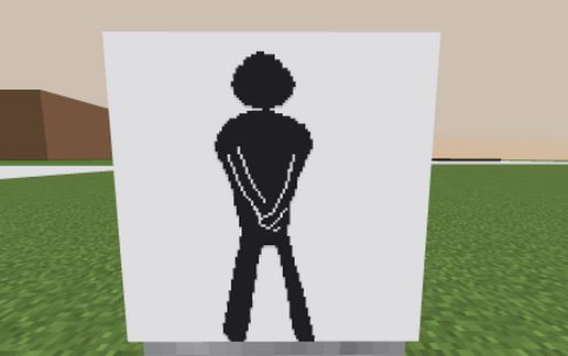 Табличка Toilet sign для Майнкрафт из белой и чёрной шерсти