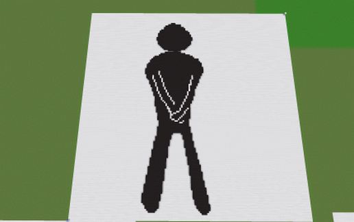 Табличка Toilet sign для Майнкрафт из белой и чёрной шерсти — скриншот 2