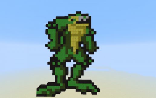Боевая статуя Раша из Battletoads в Майнкрафт — скриншот 4