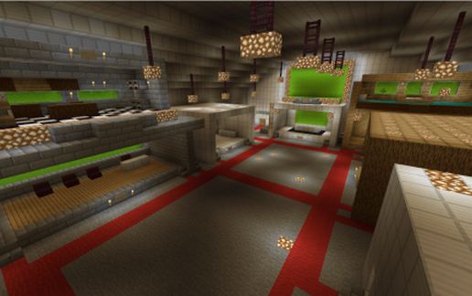 Большой участок 4J Studios в Майнкрафт из камня и листвы — скриншот 2
