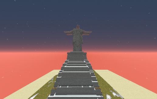 Статуя Иисуса для сервера 2B2T в Майнкрафт