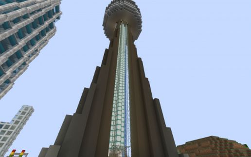 Телебашня CN Tower в Майнкрафт