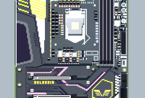 Материнская плата Intel Z590 Valkyrie в Майнкрафте из бетона и железа