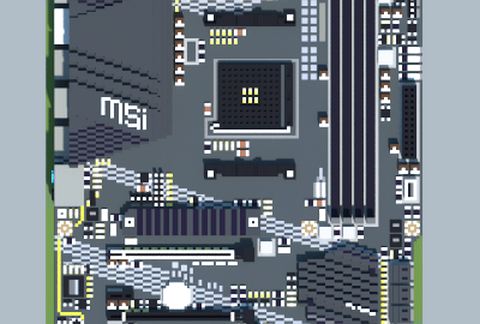 Материнская плата AMD B550-A PRO в Майнкрафт из бетона и шерсти
