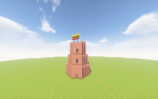 Средневековая башня Гедимина в Майнкрафт