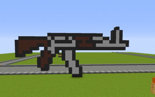Пиксель-арт АК-47 для Майнкрафт — скриншот 2
