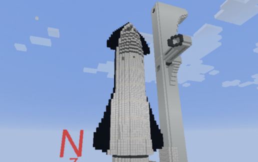 Ракета SpaceX Starship в Майнкрафт