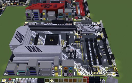 Материнская плата AMD B550-PLUS AC-HES в стиле Майнкрафт — скриншот 2