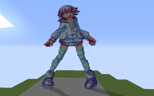 Статуя Нептуны из Hyperdimension Neptunia в Майнкрафт — скриншот 4