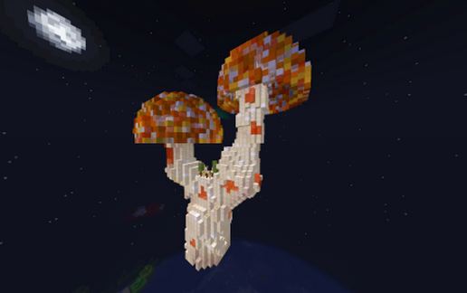 Домик в стиле оранжевого гриба для Майнкрафт