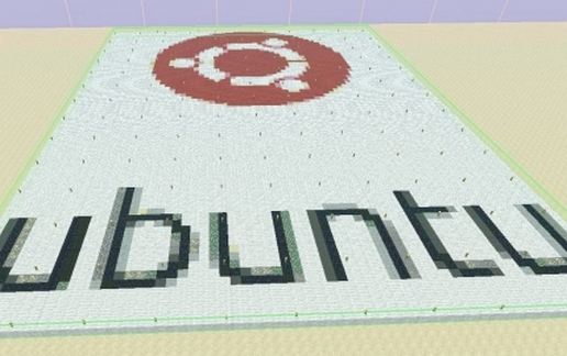 Большой логотип Ubuntu в Майнкрафт